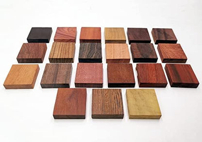 DEUXPER Exotic Wood Blocks, Ring Blank, 4x4x1cm, 21Pcs - Image 5
