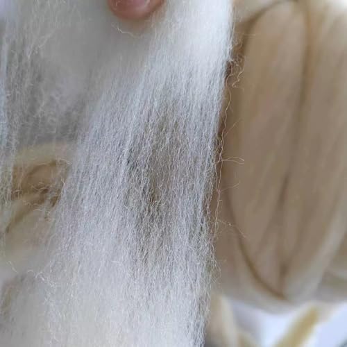 iMongol 100% Merino Wool Roving Top Yarn for Spinning Arm Knitting Felting Undyed Natural White Wool Combed Stuffing (2oz, Wool Top) - Image 4