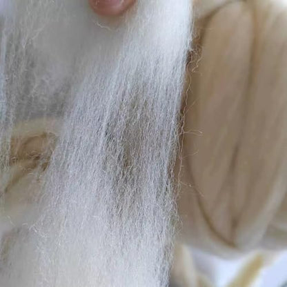 iMongol 100% Merino Wool Roving Top Yarn for Spinning Arm Knitting Felting Undyed Natural White Wool Combed Stuffing (2oz, Wool Top) - Image 4