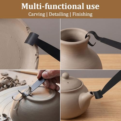 7pcs Double-Sided Clay Sculpting Tools, Wooden Handle Pottery Trimming Tool - Image 6