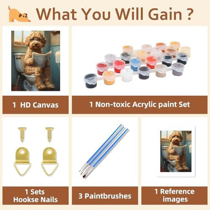 Reivworl Dog Paint by Numbers Kit for Adults, 16×20 inch - Image 6