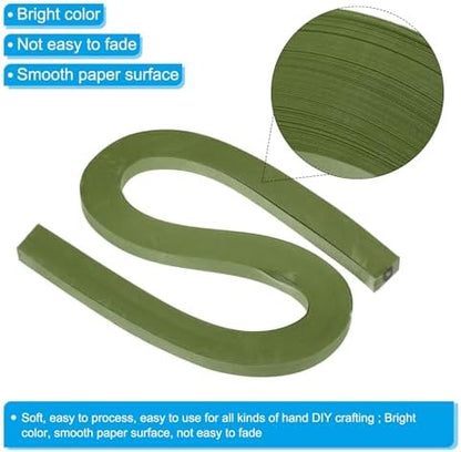 PATIKIL 240pcs Quilling Strips Paper 3/8"(10mm) 21"(54cm) Origami Paper Quilling Strip for Art DIY Craft Christmas, Army Green - Image 3