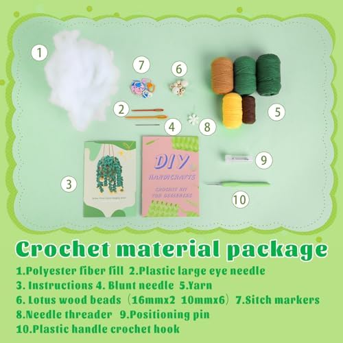 Kogyxe Crochet Kit for Beginners Hanging Potted Plant Crochet Starter Kits - Image 2