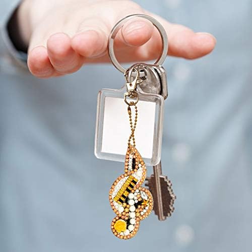 HuamuTech 5 Pcs/6 Pcs/8 Pcs Full Drill Keyring Special Shape Double Sided Diamond Art Keychain for Beginners Birthday Craftin - Image 6