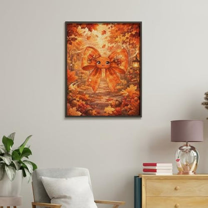 Paint by Numbers Kit for Adults Beginner Art Decor Orange Autumn Bow - Image 5