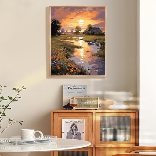 Paint by Numbers Kit for Adults Beginner 16x20 Inch, Countryside Sunset - Image 2