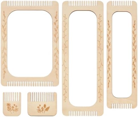 BENECREAT 5 Pcs Rectangle Weaving Loom Kit, 5 Styles Bookmark Weaving Tool, Loom Tool for Beginners and Weaving Enthusiasts by BENECREAT