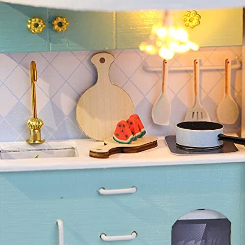 GuDoQi DIY Miniature Dollhouse Kit, Tiny House kit with Furniture, Miniature House Kit 1:24 Scale, Great Gift for Birthday Christmas Day, Beautiful Blue Room - Image 5