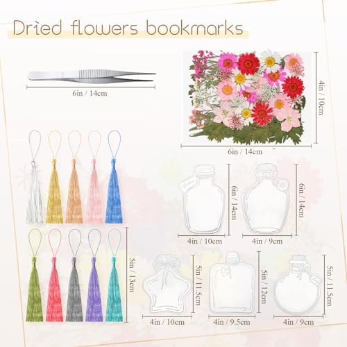 TaoBary 161 Pcs Transparent Dried Flower Bookmarks DIY Kit, Delicate - Image 2