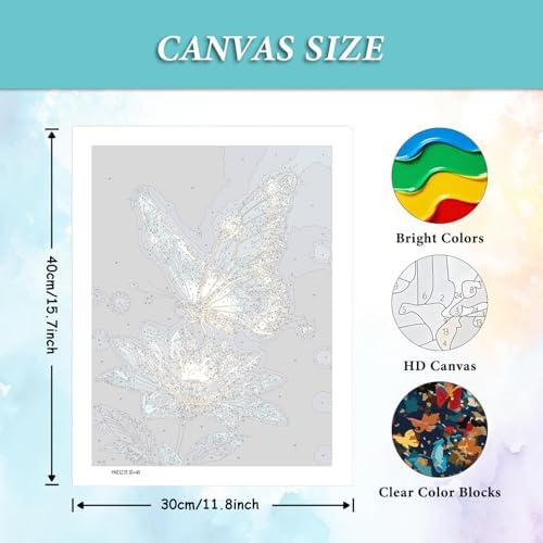 AIBOERL Paint by Numbers Kit for Adults Beginner,Slight Butterfly, 12X16In - Image 4