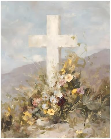 xcemhil Cross Paint by Numbers Kit for Adults Beginner, Cross Paint by Numbers for Adult, Acrylic Paint by Number Kits Suitable for Home Wall Art Decor Gifts 16x20 Inch by Unknown
