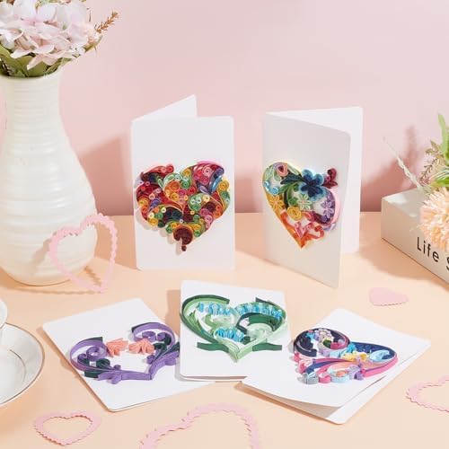 WEBEEDY 20 Sets Paper Quilling Kit for Adults Beginners DIY Heart Quilling Greeting Card Making Kit with Instruction DIY Unique Card for Valentine's Day Birthday,Holiday,New Year's Day,Thanksgiving - Image 7