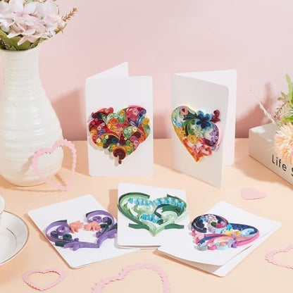 WEBEEDY 20 Sets Paper Quilling Kit for Adults Beginners DIY Heart Quilling Greeting Card Making Kit with Instruction DIY Unique Card for Valentine's Day Birthday,Holiday,New Year's Day,Thanksgiving - Image 7