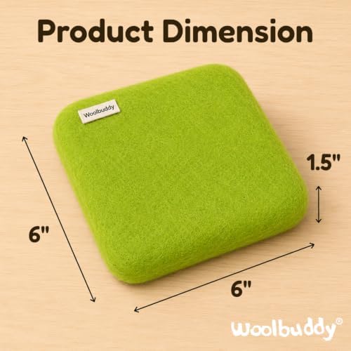 Woolbuddy Needle Felting Mat 6 x 6 x 1.5 Inch (Lime), Pure Wool Felt Pad - Image 3