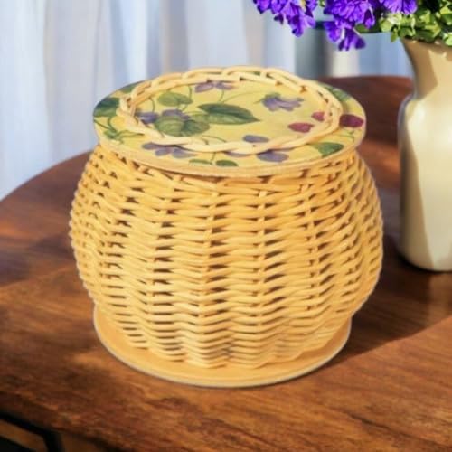 PEDDIG SHOP DIY Basket Weaving Kit with Lid – Complete Rattan Craft Set for Adults & Teens 12+, Handmade Lidded Storage Basket Making Kit with Step-by-Step Instructions - Image 6