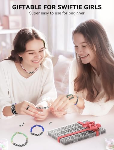ARTDOT 1400 Pieces Letter Beads for Friendship Bracelets Making Kit, 28 Styles Assortment Jewelry Making Supplies Alphabet Beads Set with Cases Preppy Crafts Gifts, White Black Box Packed - Image 5