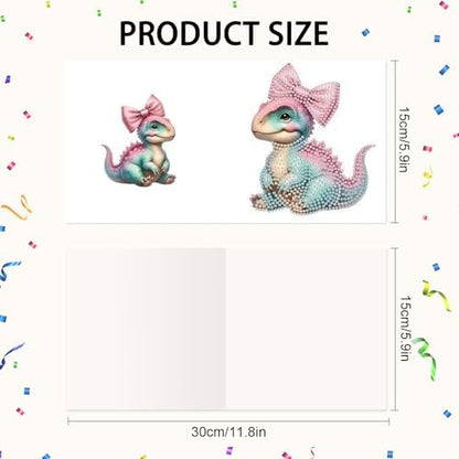 Focart 6-Pack Dragons Diamond Painting Greeting Card Kits, Special Shaped Diamonds Painting, DIY Handcraft for Relatives and Friends with Wishes,Unique Design Crafting for Birthday or Holiday Cards - Image 2