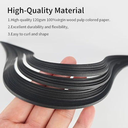 Acoeitl Quilling Paper Strips 240 Strips Black Paper Quilling Set Width 3mm Length 54cm Quilling Supplies DIY Quilling Paper Quilling Art Strip for Crafts (2 Pack) - Image 4