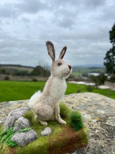 Wizardi Beginner Needle Felting Kit for Adults - Mountain Hare. Animal Felting Kit 16cm Tall. Felting Tools. Wool Felting Supplies. Felt Crafts. Wool Felt. The Makerss - Image 5