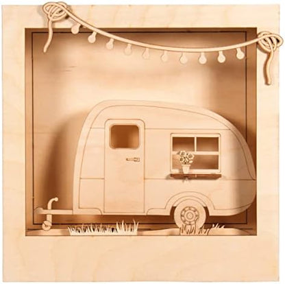 Do-it-Yourself 3D Frame Decoration Kit - Caravan - Wood - 24 cm - Image 4