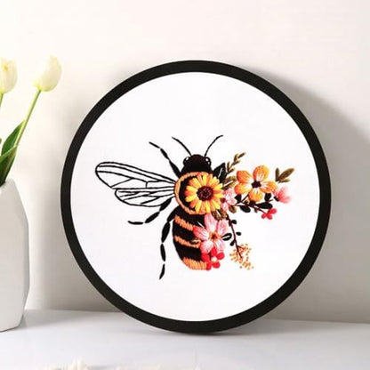 Esffaci Embroidery Starter Kit for Adult Beginner with Bee Pattern Hand Embroidery Set with Embroidery Cloth Hoop Needle Threader Embroidery Floss and Instruction - Image 5