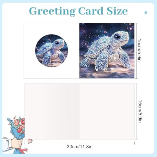 Artiphile DIY Pearl Art Painting Greeting Card Set Crafts Decor 6-Piece Foldable Cards Kit with Envelopes and Tools for Holiday Wishes Adult Crafting Project-Dolphin - Image 3