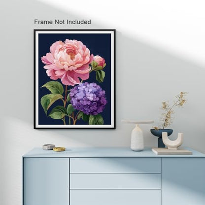 Natuyalo Flowers Paint by Numbers Kits for Adults, Pink and Purple Flowers Painting by Numbers Kits for Beginner, Adult Acrylic Kits on Canvas Home Wall Decor 16x20 inch - Image 3