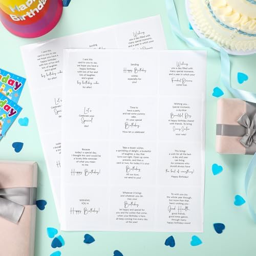 Watersay 240 Pcs Happy Birthday Peelable Stickers, 4 x 3.5 Inches - Image 4