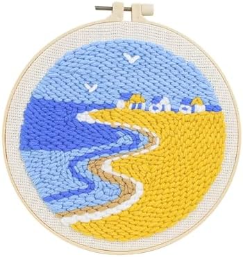 Coastal Beach House Punch Needle Kit, 8 Inch by Unknown