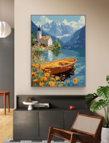 ZRIZQ Paint by Numbers Kit for Adults Beginner,Lake,16x20 - Image 6