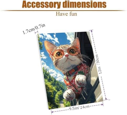 VIGEGU Cat Paint by Numbers Kit for Adults Beginner with Frame,Cat Watching the Scenery Paint by Number DIY Adult Paint by Number Kits for Home Decor 9x12 in - Image 5