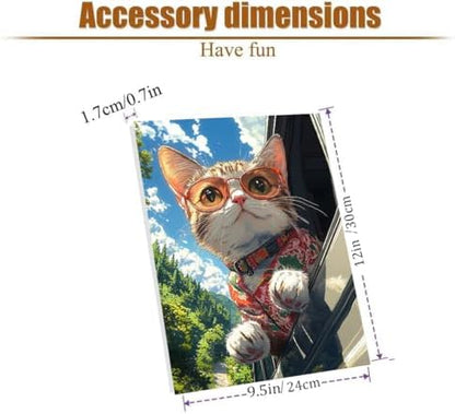 VIGEGU Cat Paint by Numbers Kit for Adults Beginner with Frame,Cat Watching the Scenery Paint by Number DIY Adult Paint by Number Kits for Home Decor 9x12 in - Image 5