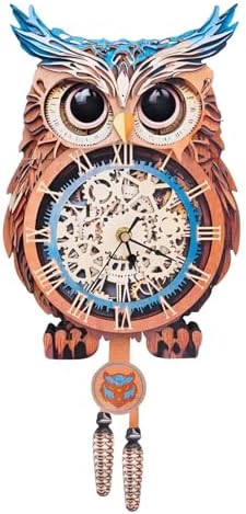 3D Puzzles for Adults, Owl Wall Clock 3D Wooden Puzzles Clock Kits for DIY Birthday Gift for Women Men Home Decor Holiday Christmas by Jollitot