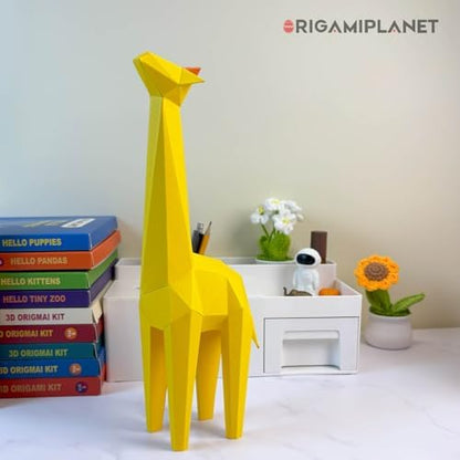Giraffe 3D Origami Paper Craft Kit, Creative Handmade Paper Sculpture Art for Home Decor, Unique Pre-Cut DIY Cute Animal Models Origmai Papercraft Set, Present for Teens & Adults - Image 5