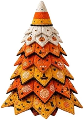 2026 New Christmas & Halloween DIY Quilted Fabric Tree Kit, 3D Layered Sewing Craft Set for Beginners, Christmas Tree Quilt Kit, Handmade Tabletop Holiday Decor, Gift for Craft Lover by Unknown