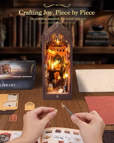 Vaki Vaki 2026 New DIY Miniature House Kit, Book Nook Puzzle with LED Light - Image 4