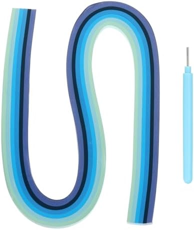 MECCANIXITY Paper Quilling Kit, 21.3 Inch 3mm Paper Quilling Strips with Blue Pen for Beginners DIY Hand Crafts Teaching Tools Flower Decoration(Blue, Pack of 120) by MECCANIXITY