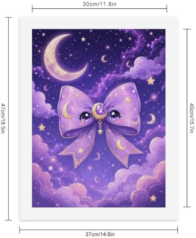 Lyngora Paint by Numbers Kit for Adults Beginner Art Decor Purple Moon Bow - Image 2