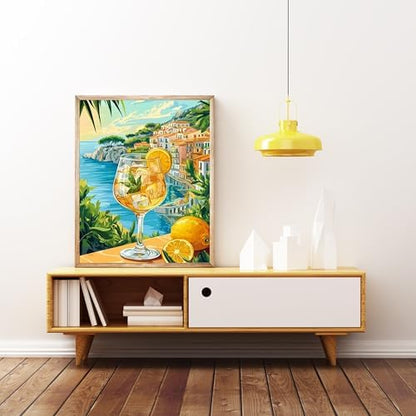 5DDIYART Seaside Lemon Paint by Numbers for Adults Beginner, Paint by Number Kits on Canvas, Paint by Easy Acrylic Oil Painting Home Wall Decor 16x20inch - Image 2