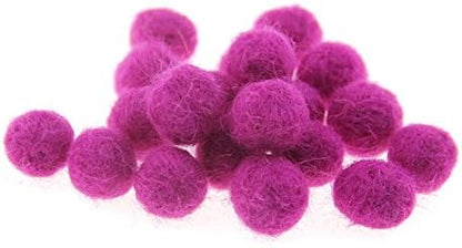 Needle Felt Balls Pure Wool Beads Dry Felted Balls 15mm Handmade DIY Crafts 20pcs (Darker Pink) by Zasy