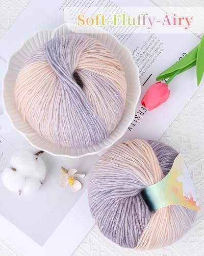 Coopay Yarn for Crocheting & Knitting, Gradient Cake Yarns (Camel Bell) - Image 4