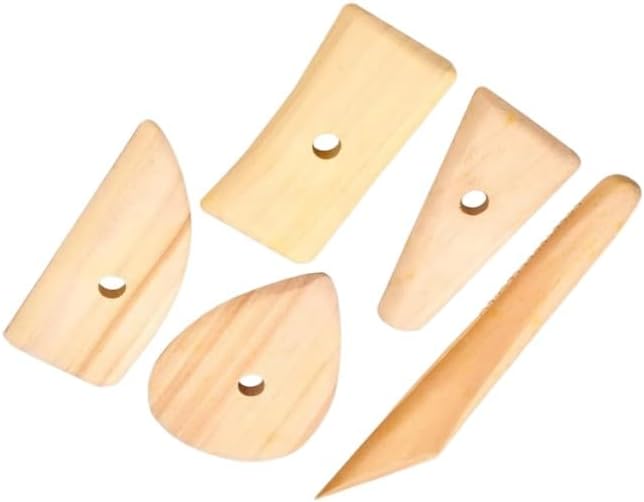 5 Pcs Wooden Pottery Clay Ribs Ceramic Potter Rib Ceramic Clay Sculpting Scrapers Tools Pottery Shaping Trimming Tools Ceramic Pottery Tools by Unknown