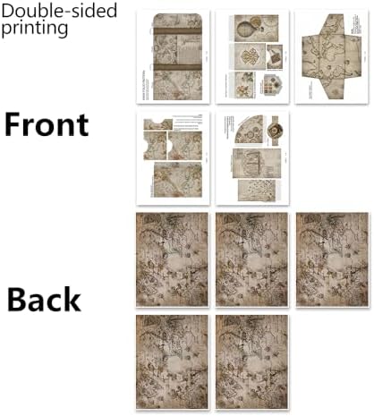 XINPOCUT Vintage Folding Folio Junk Journal Kit,Folio Booklet Craft Kit, Junk Journal Kit, Scrapbooking Supplies, Journaling Decor, Mini Folio Writer Folder Project, Arts & Crafts Gifts - Image 6