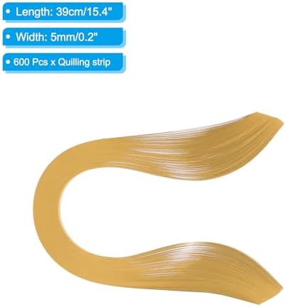 PATIKIL Quilling Strips Paper 600pcs 5mm 39cm Origami Paper Quilling Kits for Art DIY Hand Craft Christmas, Light Brown - Image 2