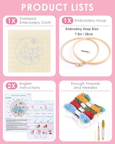 TINDTOP Punch Needle Embroidery Kits, Flowers Punch Needle Kits for Adults - Image 2