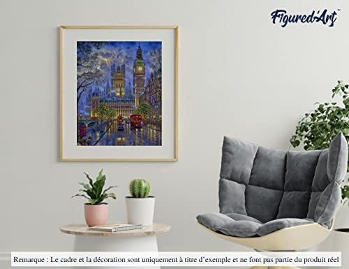 Figured'Art Paint by Numbers for Adults London in The Dusk 16"x20" - Craft Art Painting DIY Kit Rolled Canvas Without Frame - Image 4