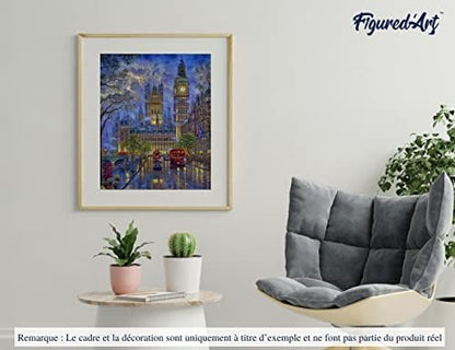 Figured'Art Paint by Numbers for Adults London in The Dusk 16"x20" - Craft Art Painting DIY Kit Rolled Canvas Without Frame - Image 4