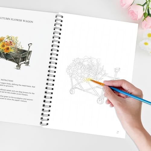 Watercolor Workbooks for Adults Beginners & Teens, 16 Colors 15 Beautiful Paintings, Pre-Outlined Designs, Easy Watercolor Art Book（Fruits & Vegetable） - Image 7