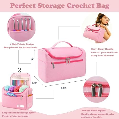 Yarniss Crochet Kit for Beginners,All in One Crochet Kit for Adult,Pink - Image 4