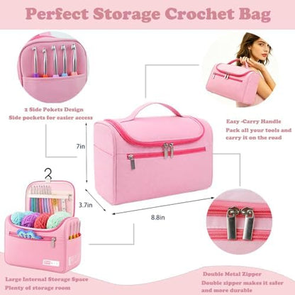 Yarniss Crochet Kit for Beginners,All in One Crochet Kit for Adult,Pink - Image 4
